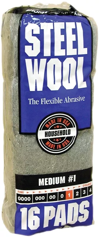 #1 Homax 106604-06 Rhodes American Steel Wool Pad Medium #1, 16-pack | Sandpaper & Abrasives, Steel Wool, Steel | Paint Supply